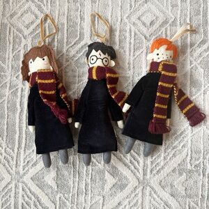 Pottery Barn Wizard Trio Ornaments - Black, Red, Yellow